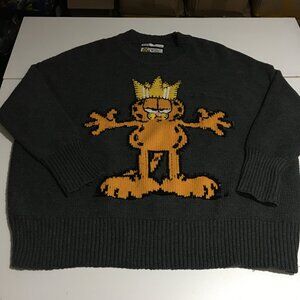 Zara Garfield Odie Womens Medium Oversized Sweater Gray Knit